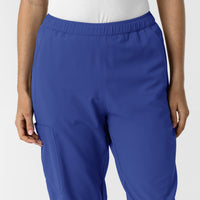 NURTUR Women's Slim Leg Scrub Pant Galaxy Blue front detail