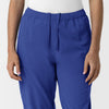NURTUR Women's Slim Leg Scrub Pant Galaxy Blue side detail 1