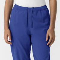 NURTUR Women's Slim Leg Scrub Pant Galaxy Blue side detail 1