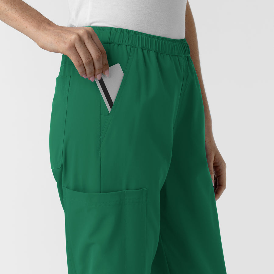 NURTUR Women's Slim Leg Scrub Pant Hunter side detail 2