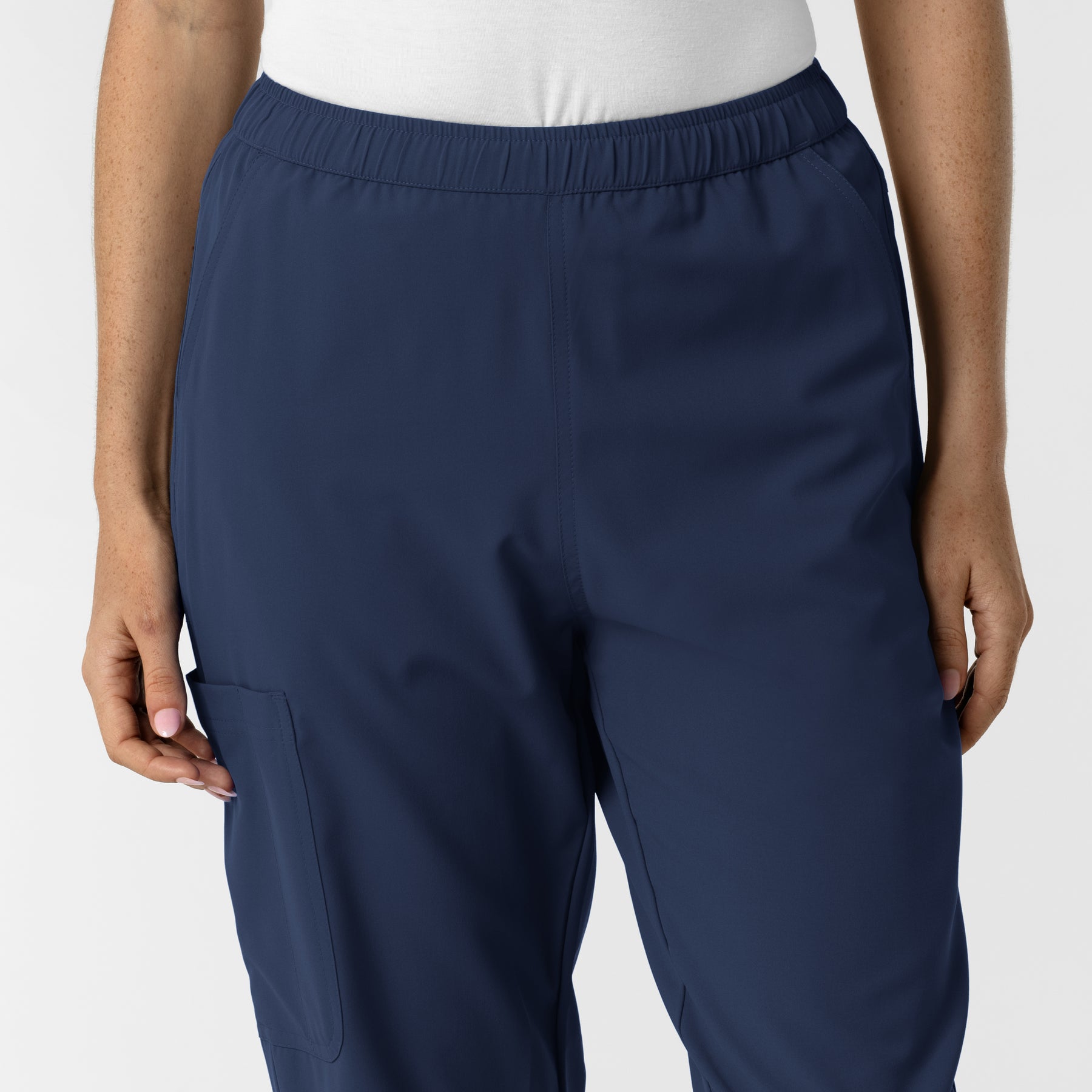 NURTUR Women's Slim Leg Scrub Pant Navy front detail