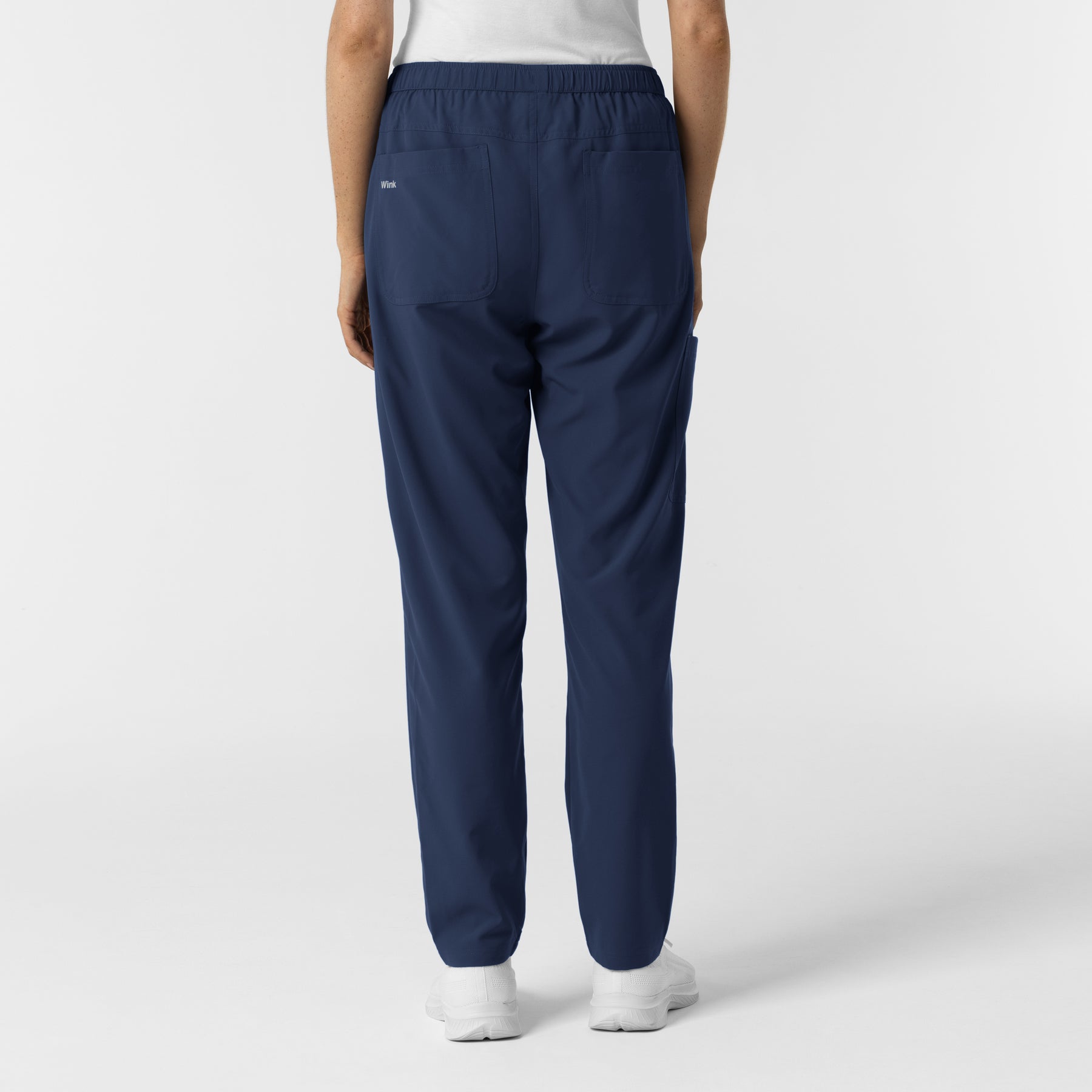 NURTUR Women's Slim Leg Scrub Pant Navy back view