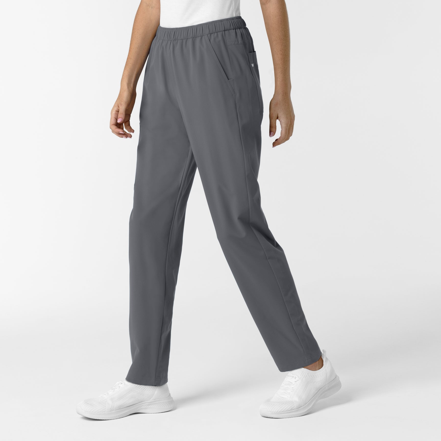 NURTUR Women's Slim Leg Scrub Pant Pewter side view
