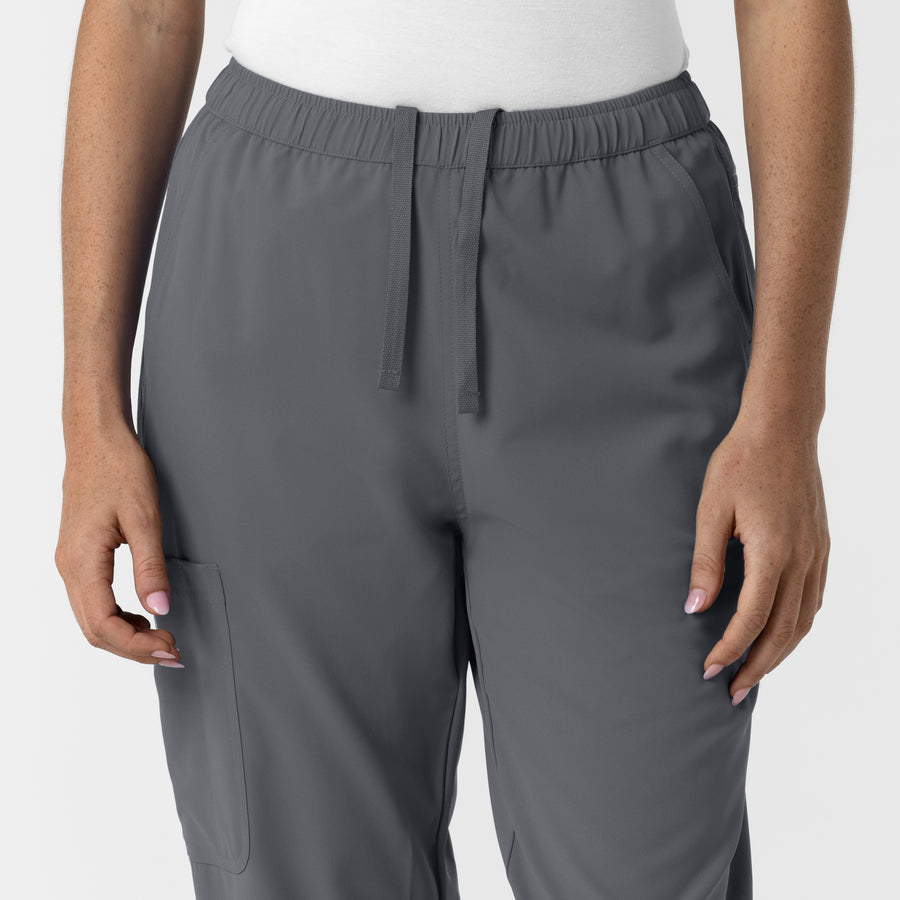 NURTUR Women's Slim Leg Scrub Pant Pewter side detail 1