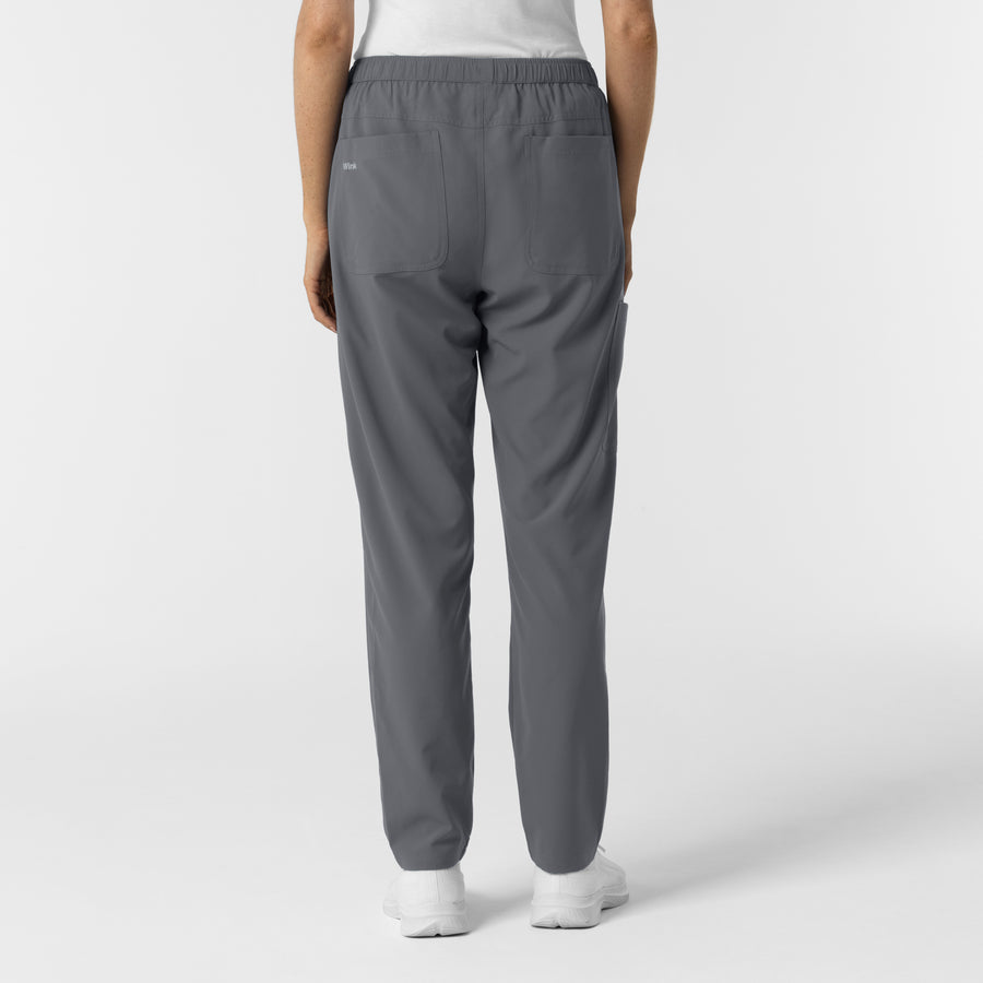 NURTUR Women's Slim Leg Scrub Pant Pewter back view