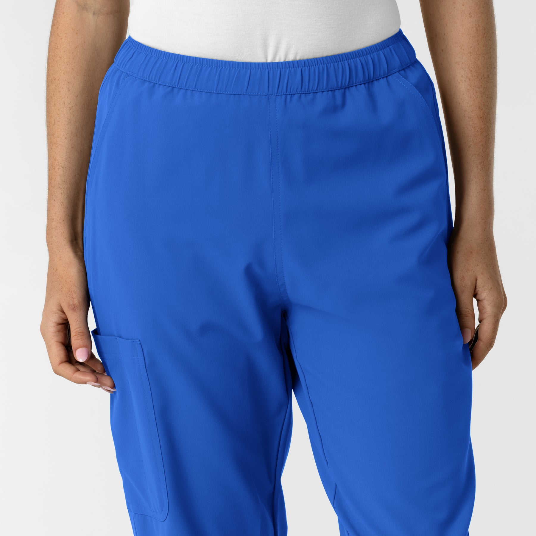 NURTUR Women's Slim Leg Scrub Pant Royal front detail