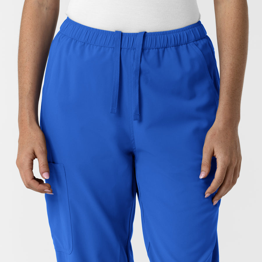 NURTUR Women's Slim Leg Scrub Pant Royal side detail 1