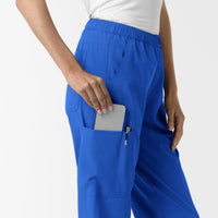 NURTUR Women's Slim Leg Scrub Pant Royal hemline detail