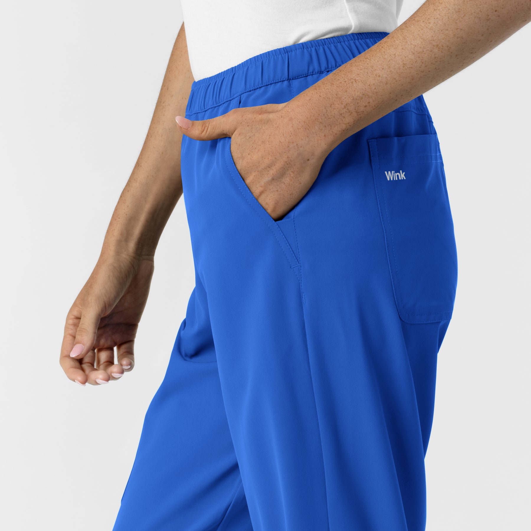 NURTUR Women's Slim Leg Scrub Pant Royal back detail