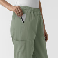 NURTUR Women's Slim Leg Scrub Pant Sage side detail 2