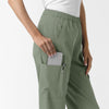 NURTUR Women's Slim Leg Scrub Pant Sage hemline detail