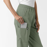 NURTUR Women's Slim Leg Scrub Pant Sage hemline detail