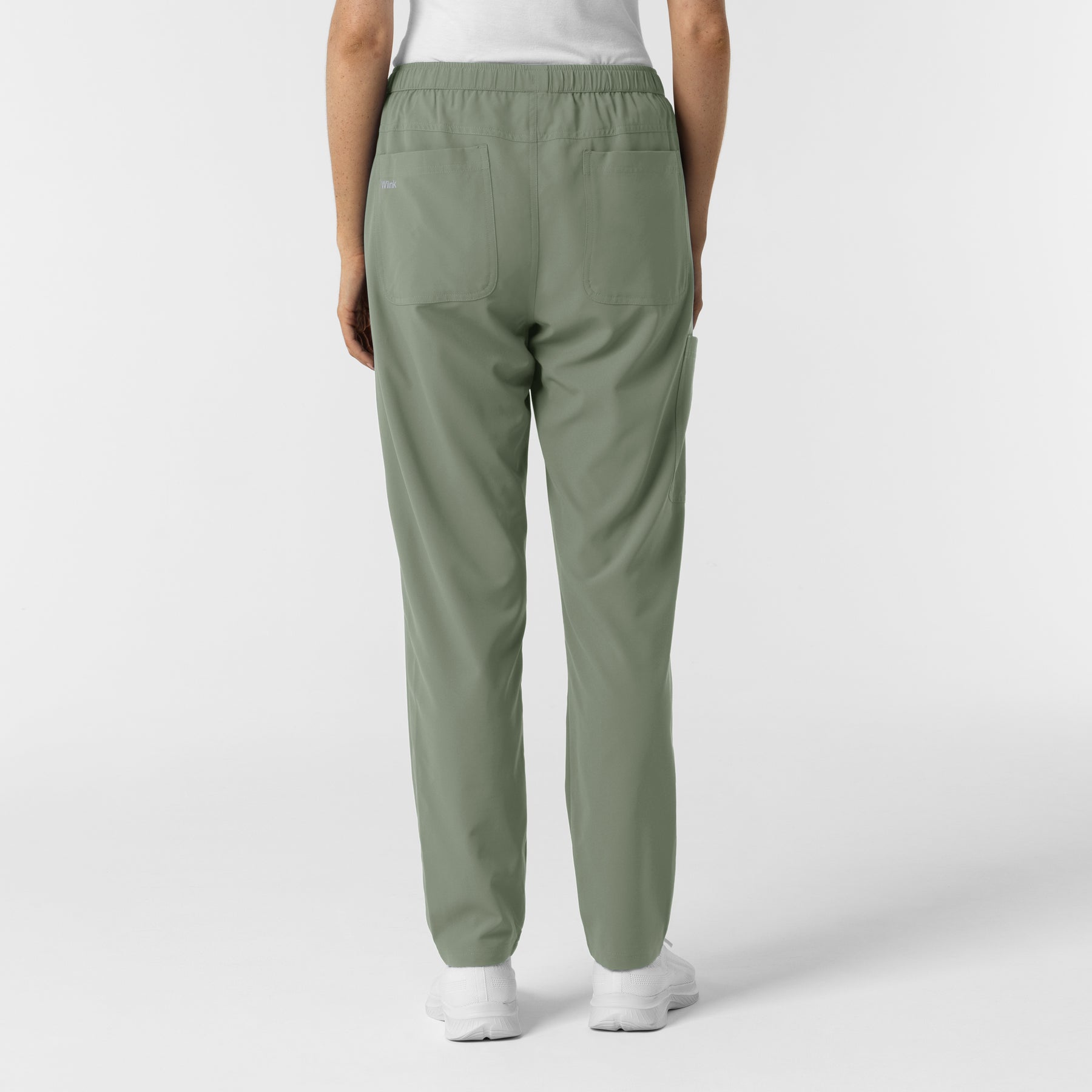NURTUR Women's Slim Leg Scrub Pant Sage back view