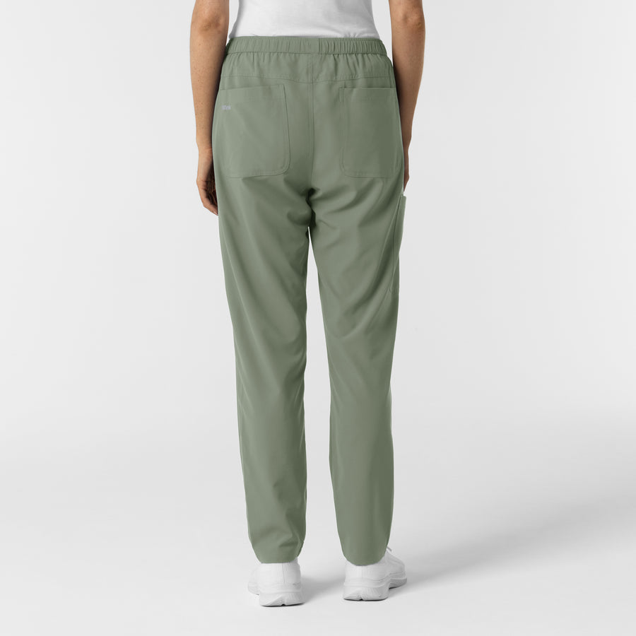 NURTUR Women's Slim Leg Scrub Pant Sage back view