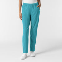 Nurtur Women’s Ankle-Length Slim Scrub Pant - Teal Blue
