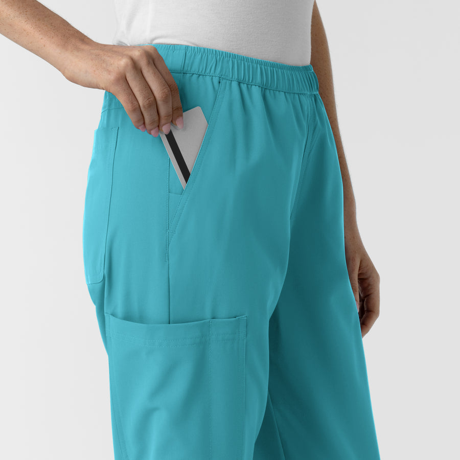 Nurtur Women’s Ankle-Length Slim Scrub Pant - Teal Blue