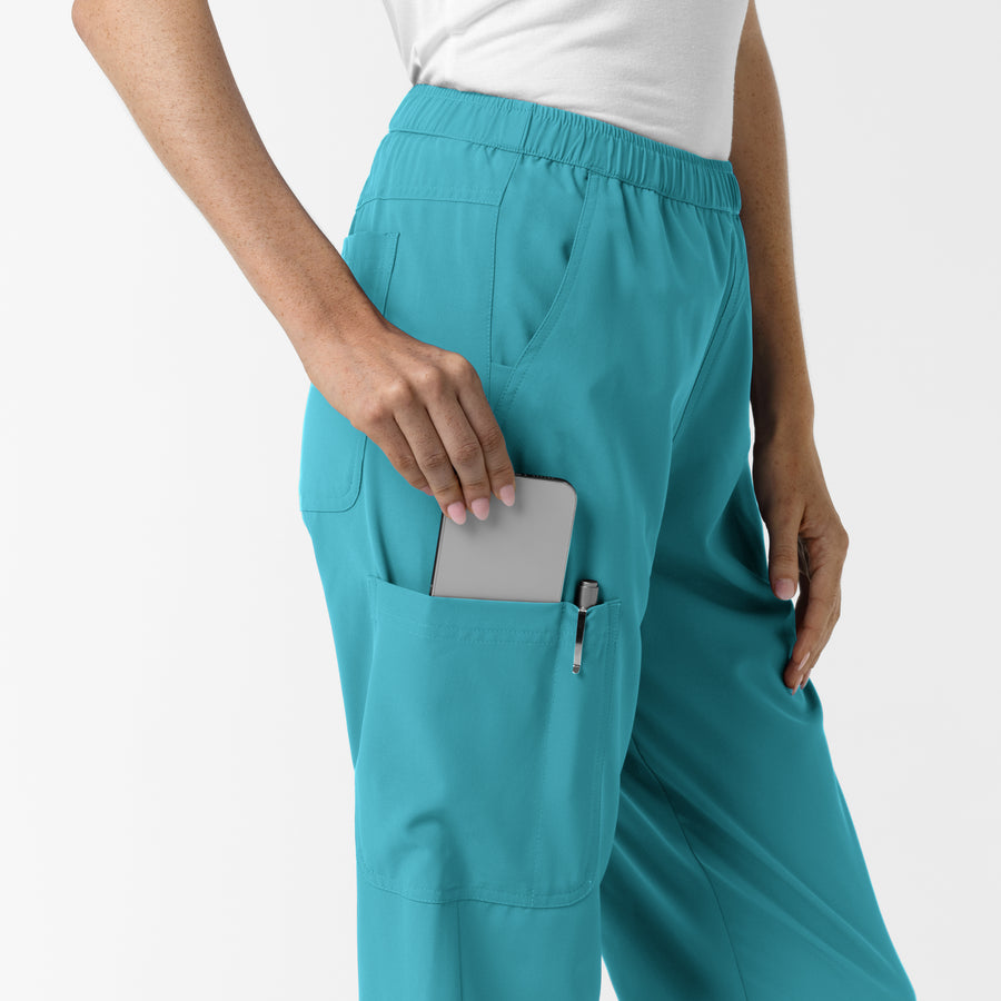 Nurtur Women’s Ankle-Length Slim Scrub Pant - Teal Blue