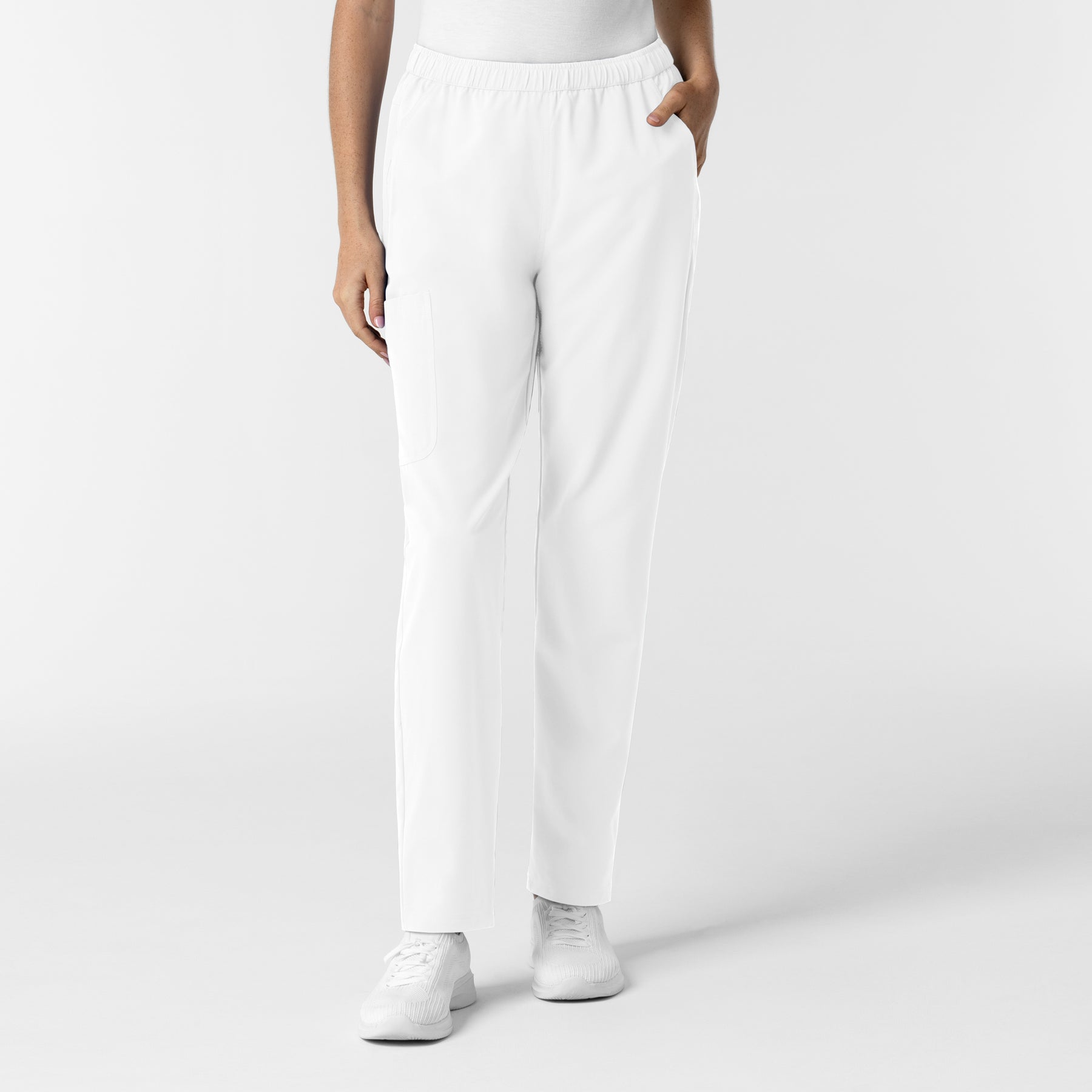NURTUR Women's Slim Leg Scrub Pant White