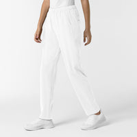 NURTUR Women's Slim Leg Scrub Pant White side view