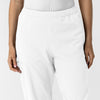NURTUR Women's Slim Leg Scrub Pant White front detail
