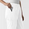 NURTUR Women's Slim Leg Scrub Pant White side detail 2