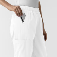 NURTUR Women's Slim Leg Scrub Pant White side detail 2