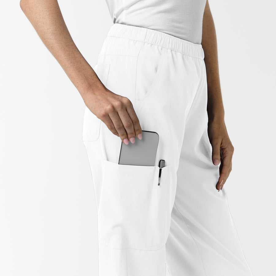 NURTUR Women's Slim Leg Scrub Pant White hemline detail