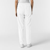 NURTUR Women's Slim Leg Scrub Pant White back view