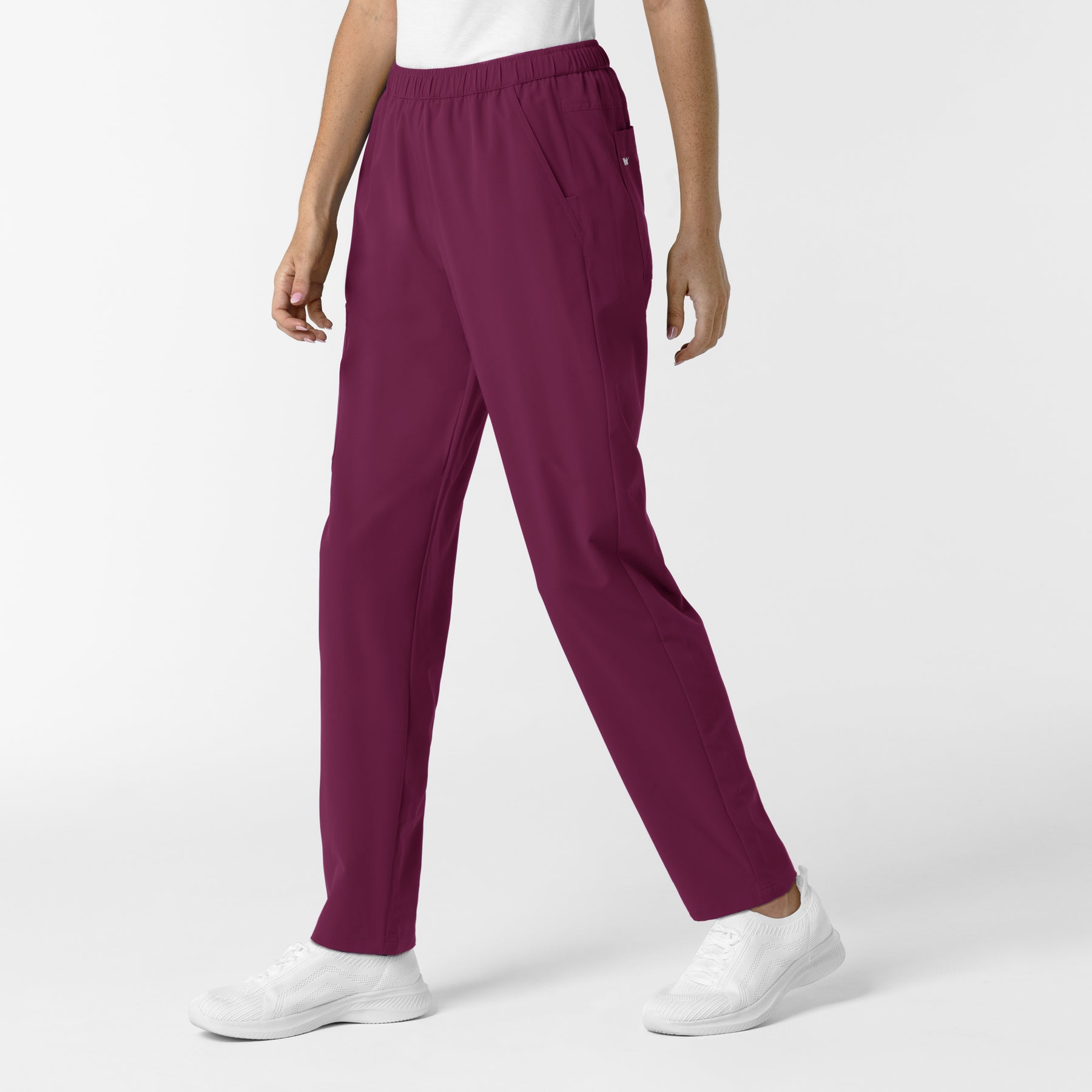 NURTUR Women's Slim Leg Scrub Pant Wine side view