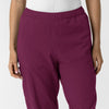 NURTUR Women's Slim Leg Scrub Pant Wine front detail