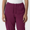 NURTUR Women's Slim Leg Scrub Pant Wine side detail 1