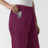 NURTUR Women's Slim Leg Scrub Pant Wine side detail 2