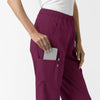 NURTUR Women's Slim Leg Scrub Pant Wine hemline detail