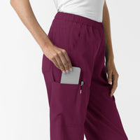 NURTUR Women's Slim Leg Scrub Pant Wine hemline detail