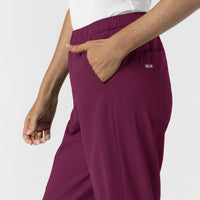 NURTUR Women's Slim Leg Scrub Pant Wine back detail