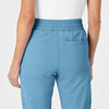 RENEW Women's High Waist Slim Leg Scrub Pant Bay Blue hemline detail