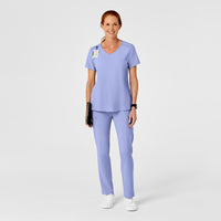 RENEW Women's High Waist Slim Leg Scrub Pant Ceil Blue full scrub set