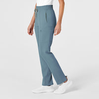 RENEW Women's High Waist Slim Leg Scrub Pant Elemental Blue side view