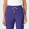 RENEW Women's High Waist Slim Leg Scrub Pant Grape front detail