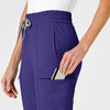 RENEW Women's High Waist Slim Leg Scrub Pant Grape side detail 1