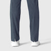 RENEW Women's High Waist Slim Leg Scrub Pant Navy Heather hemline detail