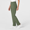 RENEW Women's High Waist Slim Leg Scrub Pant Olive side view