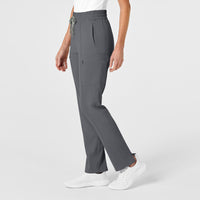 RENEW Women's High Waist Slim Leg Scrub Pant Pewter side view