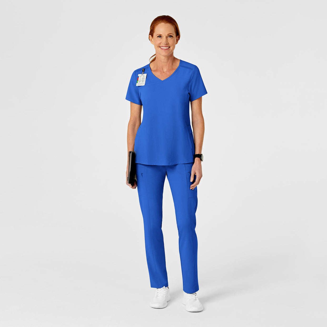 RENEW Women's High Waist Slim Leg Scrub Pant Royal full scrub set