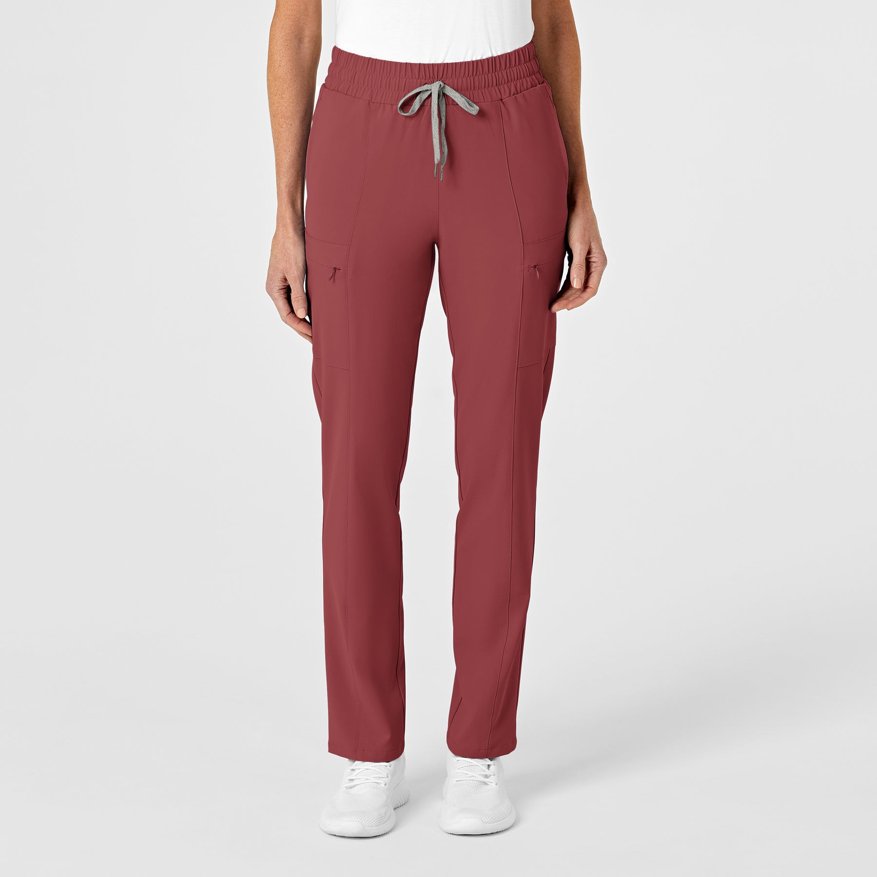 RENEW Women's High Waist Slim Leg Scrub Pant - Ruby
