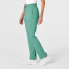 RENEW Women's High Waist Slim Leg Scrub Pant Turquoise side view