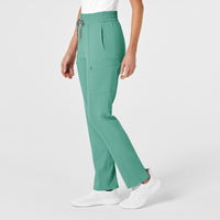 RENEW Women's High Waist Slim Leg Scrub Pant Turquoise side view