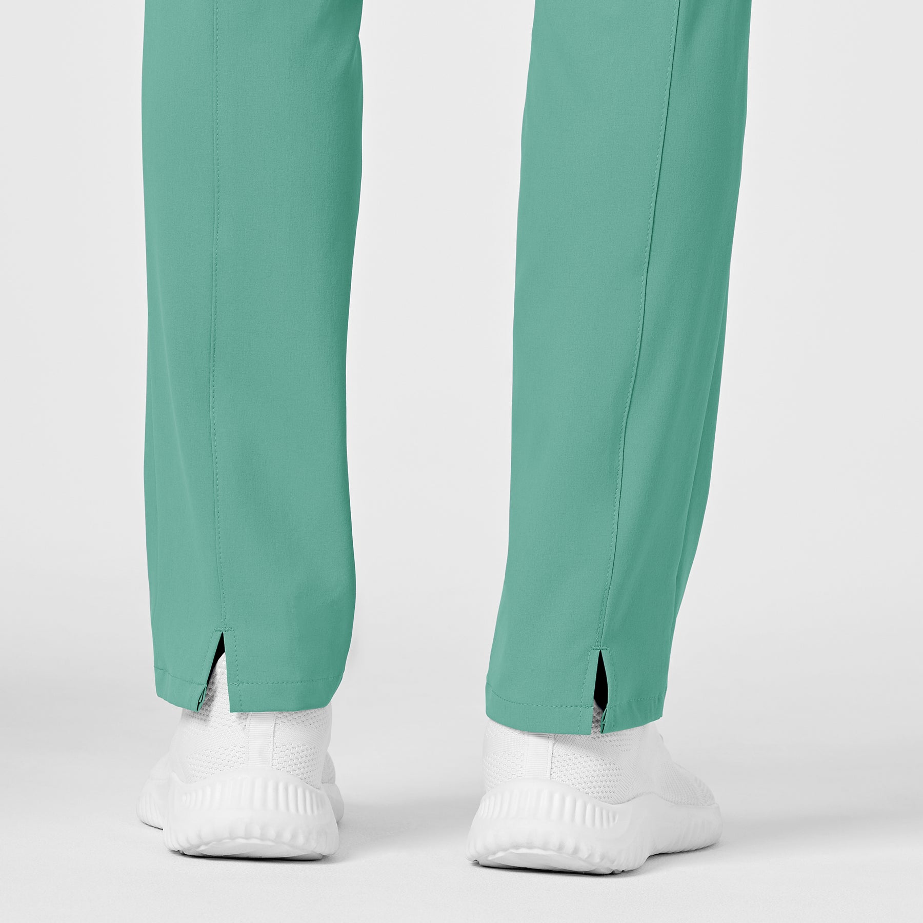 RENEW Women's High Waist Slim Leg Scrub Pant Turquoise side detail 2