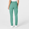 RENEW Women's High Waist Slim Leg Scrub Pant Turquoise back view