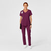 RENEW Women's High Waist Slim Leg Scrub Pant Wine full scrub set